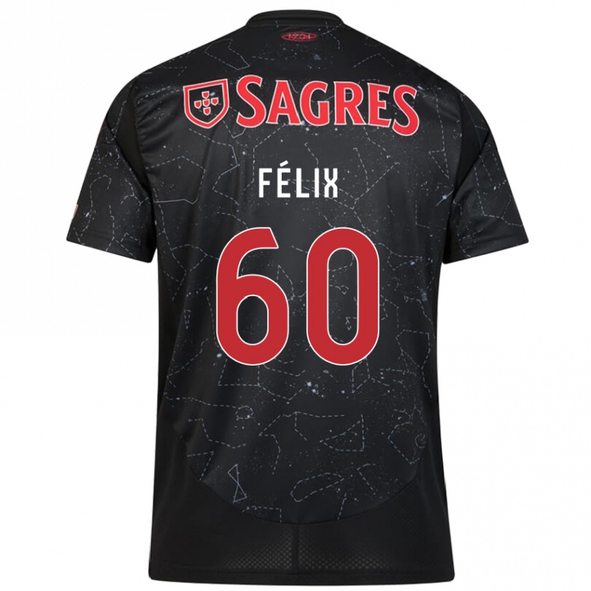 Women Football Nuno Félix #60 Black Red Away Jersey 2024/25 T-Shirt Canada