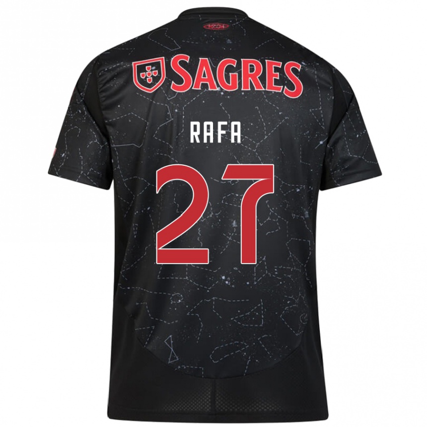 Women Football Rafa #27 Black Red Away Jersey 2024/25 T-Shirt Canada