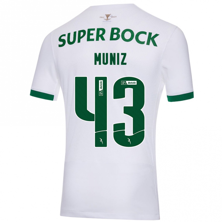 Women Football João Muniz #43 White Green Away Jersey 2024/25 T-Shirt Canada