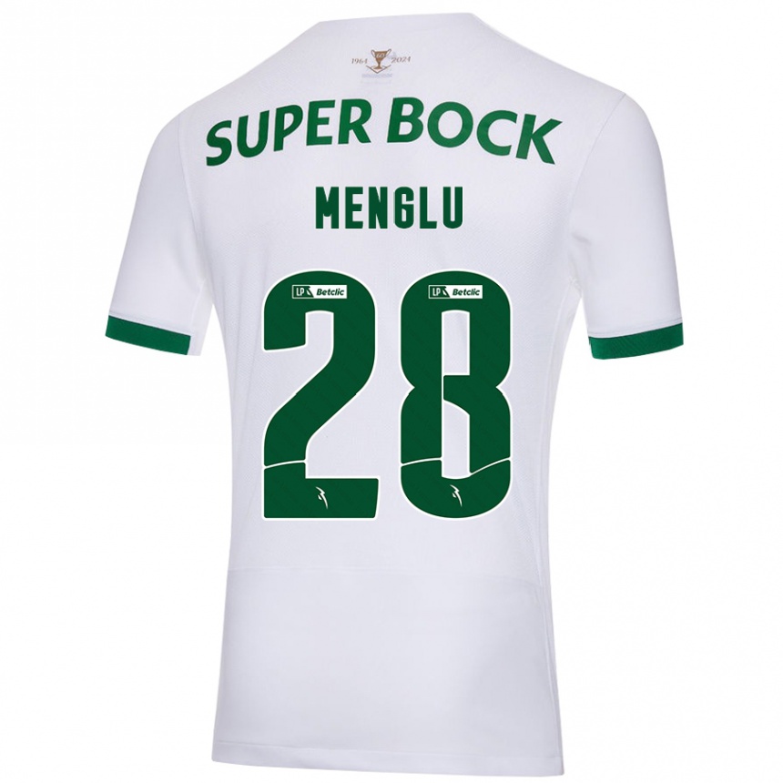 Femme Football Maillot Shen Menglu #28 Blanc Vert Tenues Extérieur 2024/25 Canada