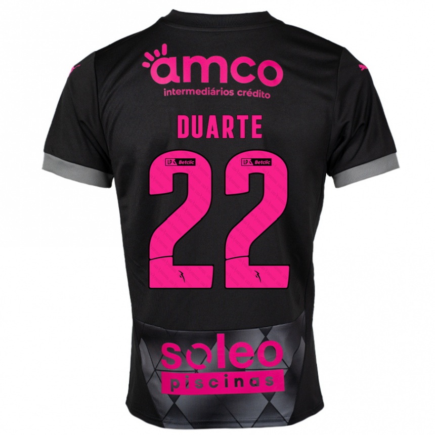 Women Football Vânia Duarte #22 Black Pink Away Jersey 2024/25 T-Shirt Canada