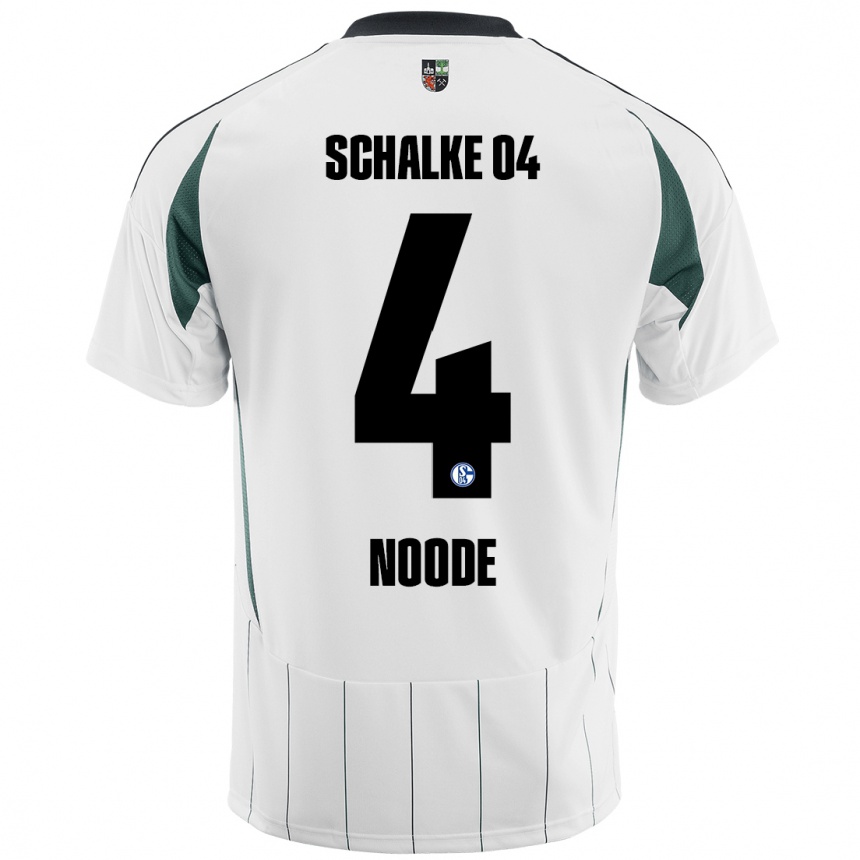 Women Football Steve Noode #4 White Green Away Jersey 2024/25 T-Shirt Canada