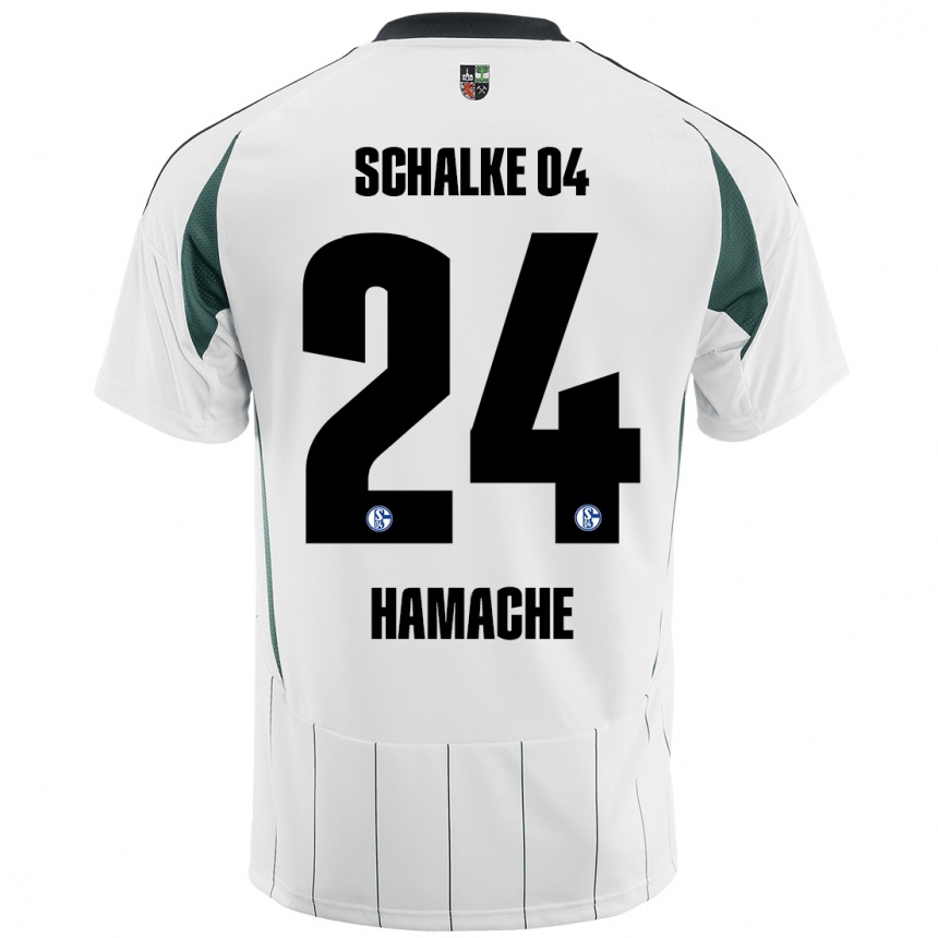 Women Football Ilyes Hamache #24 White Green Away Jersey 2024/25 T-Shirt Canada