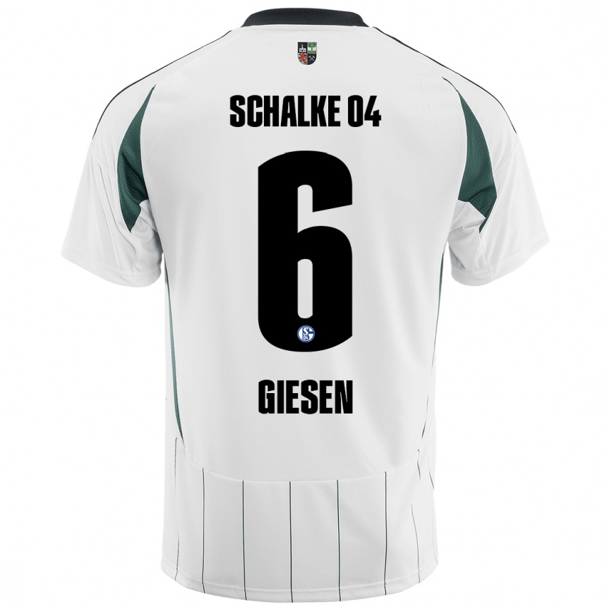 Women Football Tim Giesen #6 White Green Away Jersey 2024/25 T-Shirt Canada