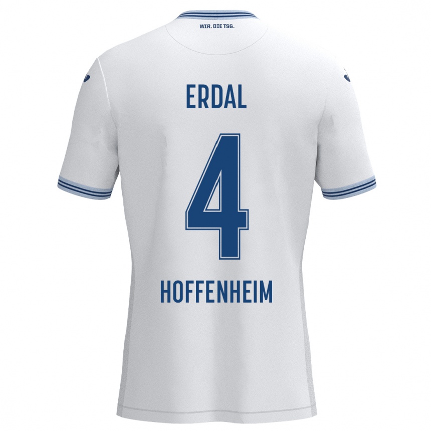 Women Football İzzet Erdal #4 White Blue Away Jersey 2024/25 T-Shirt Canada