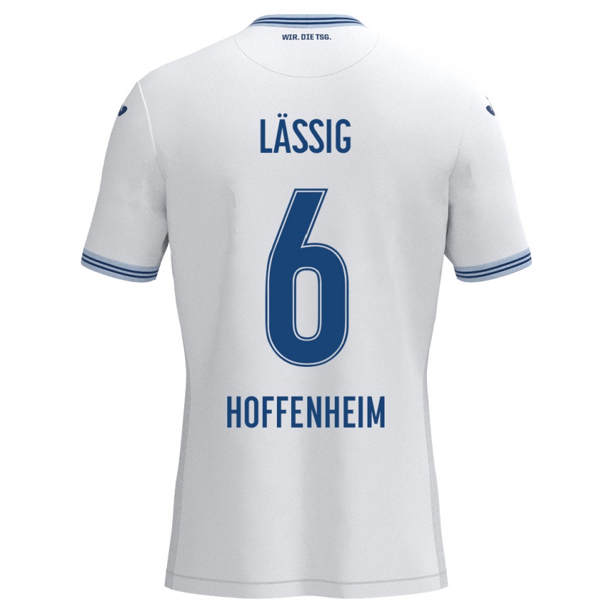 Women Football Valentin Lässig #6 White Blue Away Jersey 2024/25 T-Shirt Canada