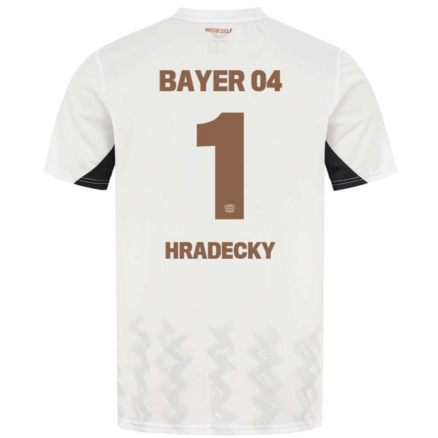 Women Football Lukas Hradecky #1 White Black Away Jersey 2024/25 T-Shirt Canada