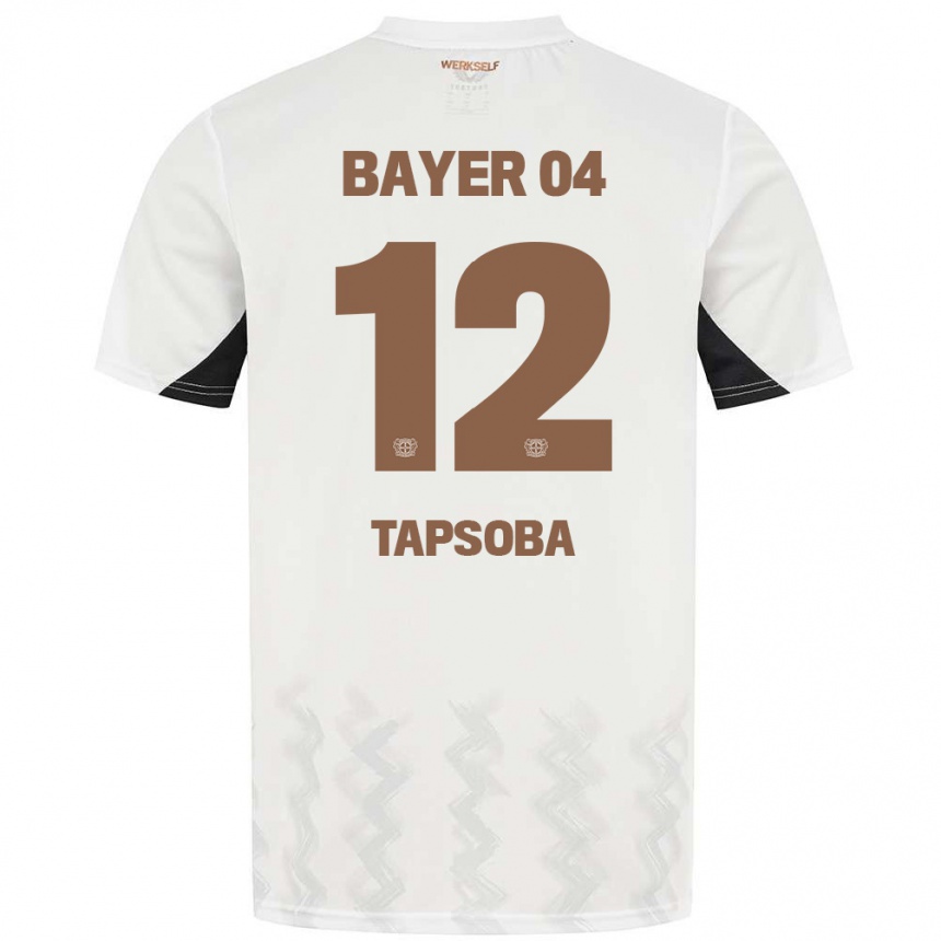 Women Football Edmond Tapsoba #12 White Black Away Jersey 2024/25 T-Shirt Canada