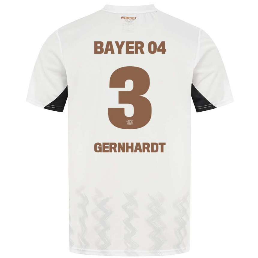 Women Football Nils Gernhardt #3 White Black Away Jersey 2024/25 T-Shirt Canada