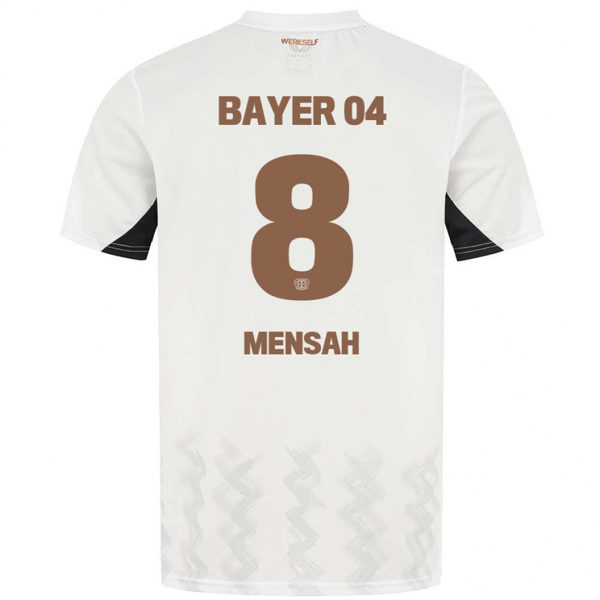 Women Football Naba Mensah #8 White Black Away Jersey 2024/25 T-Shirt Canada