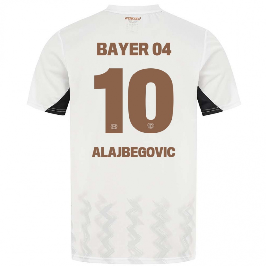 Women Football Kerim Alajbegovic #10 White Black Away Jersey 2024/25 T-Shirt Canada