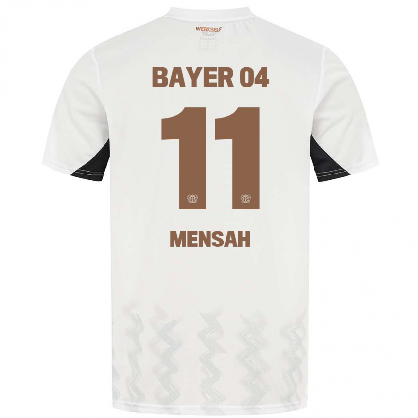 Women Football Jeremiah Mensah #11 White Black Away Jersey 2024/25 T-Shirt Canada