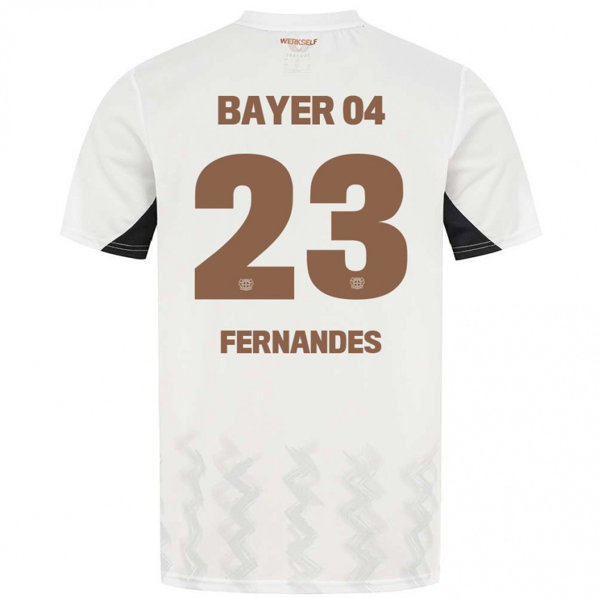 Women Football Tyron Fernandes #23 White Black Away Jersey 2024/25 T-Shirt Canada