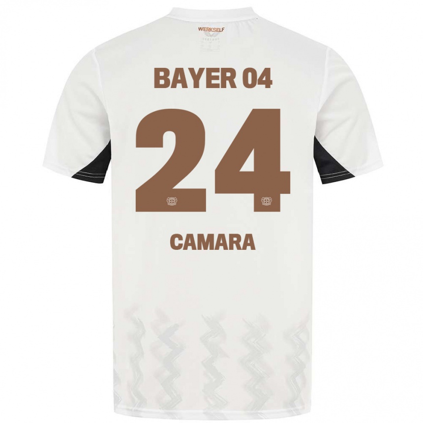 Women Football Nourdine Camara #24 White Black Away Jersey 2024/25 T-Shirt Canada