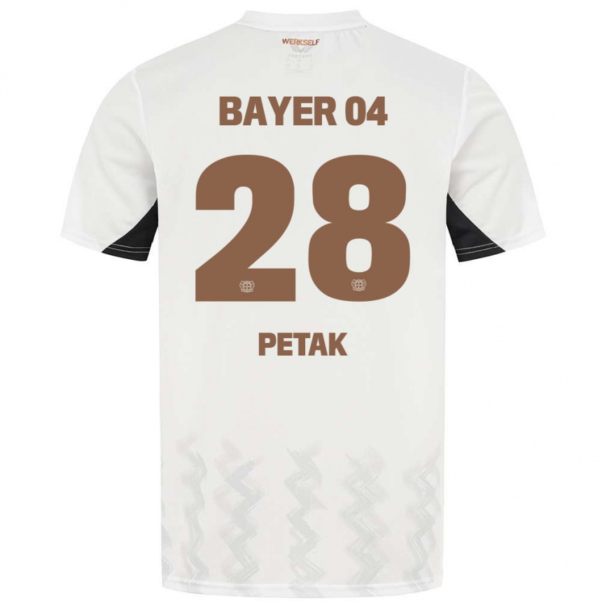 Women Football Raoul Petak #28 White Black Away Jersey 2024/25 T-Shirt Canada