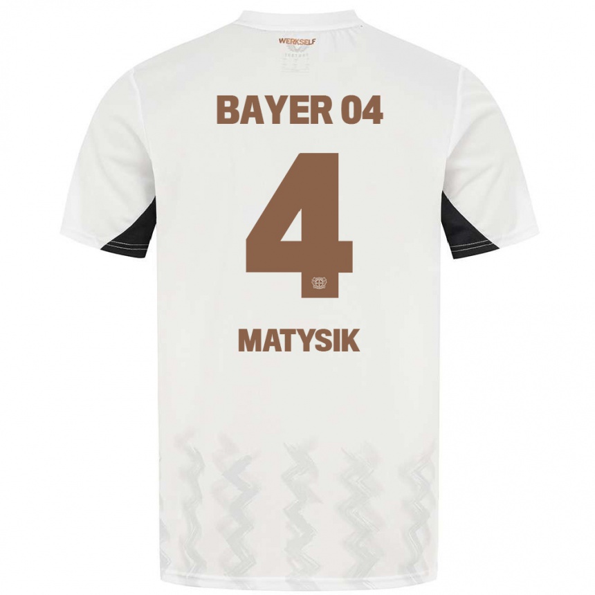 Women Football Sylwia Matysik #4 White Black Away Jersey 2024/25 T-Shirt Canada