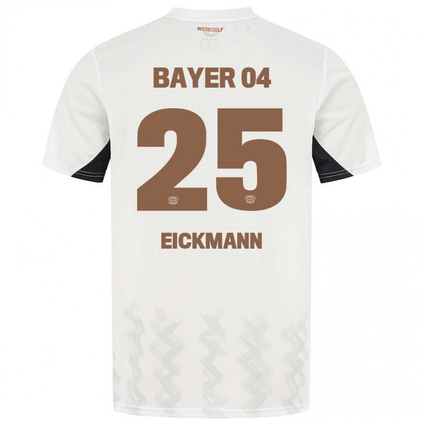 Women Football Mia Eickmann #25 White Black Away Jersey 2024/25 T-Shirt Canada