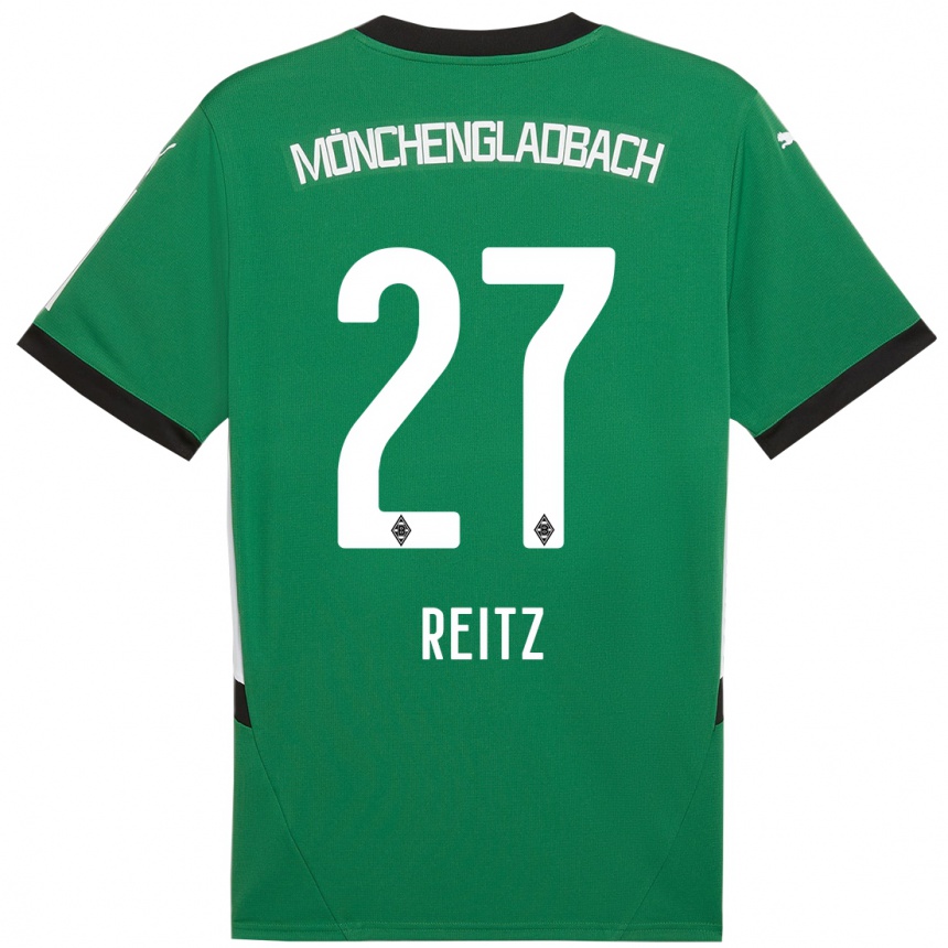 Women Football Rocco Reitz #27 Green White Away Jersey 2024/25 T-Shirt Canada