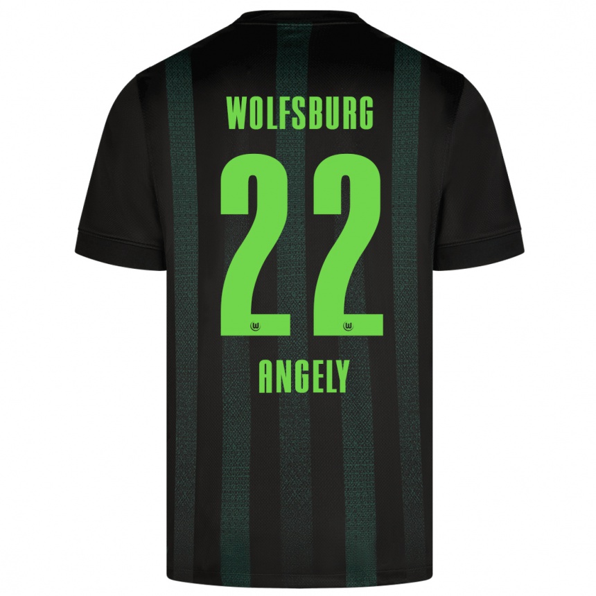 Women Football Mathys Angély #22 Dark Green Away Jersey 2024/25 T-Shirt Canada