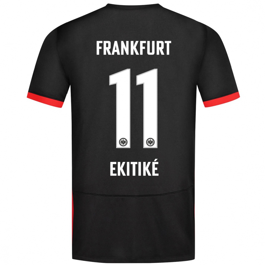 Femme Football Maillot Hugo Ekitiké #11 Noir Tenues Extérieur 2024/25 Canada