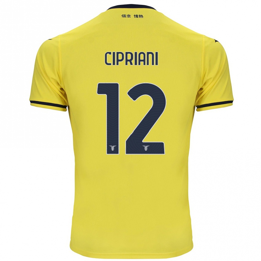 Women Football Alessio Cipriani #12 Yellow Away Jersey 2024/25 T-Shirt Canada