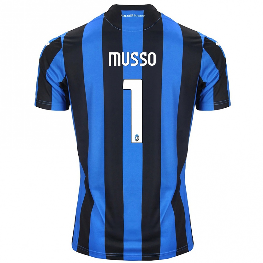 Kids Football Juan Musso #1 Blue Black Home Jersey 2024/25 T-Shirt Canada