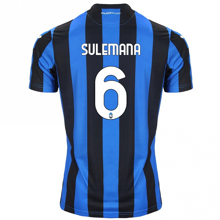 Kids Football Ibrahim Sulemana #6 Blue Black Home Jersey 2024/25 T-Shirt Canada