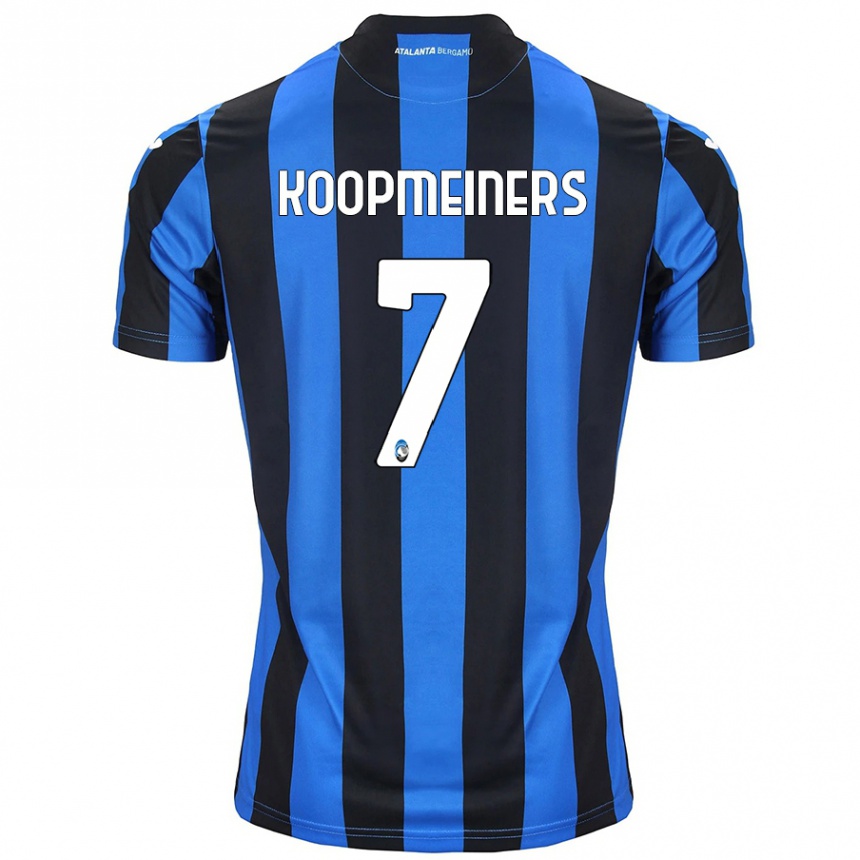 Kids Football Teun Koopmeiners #7 Blue Black Home Jersey 2024/25 T-Shirt Canada