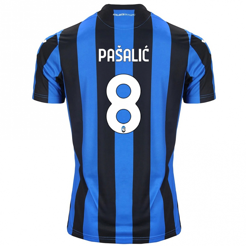 Enfant Football Maillot Mario Pasalic #8 Bleu Noir Tenues Domicile 2024/25 Canada