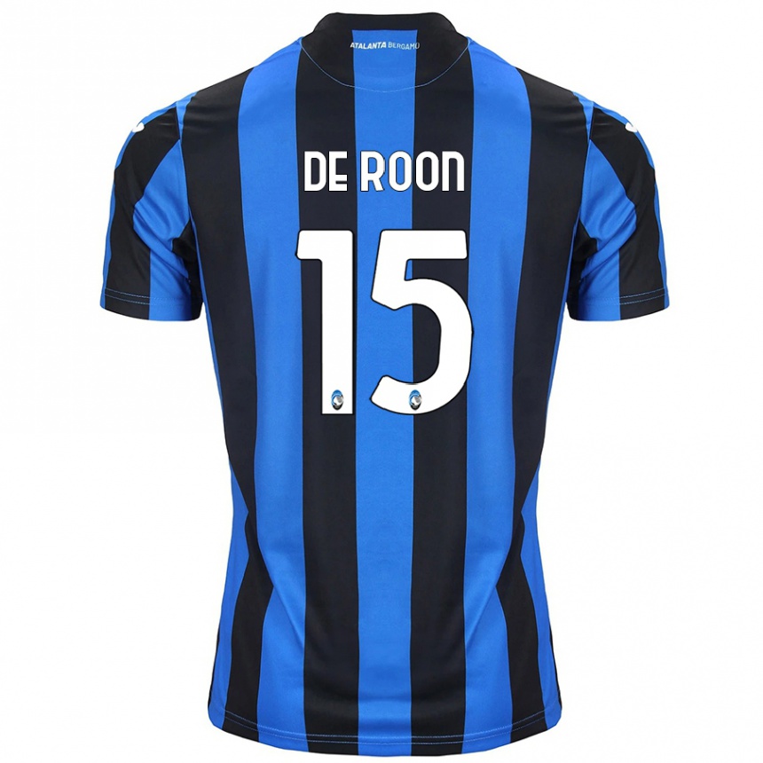 Kids Football Marten De Roon #15 Blue Black Home Jersey 2024/25 T-Shirt Canada