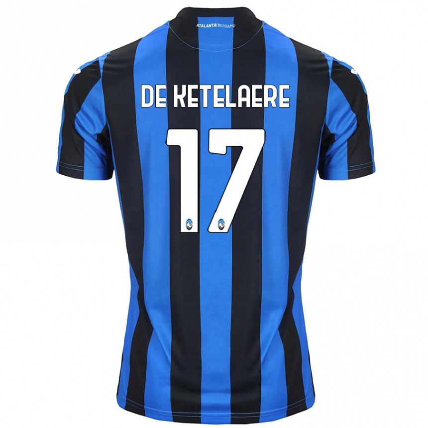 Kids Football Charles De Ketelaere #17 Blue Black Home Jersey 2024/25 T-Shirt Canada