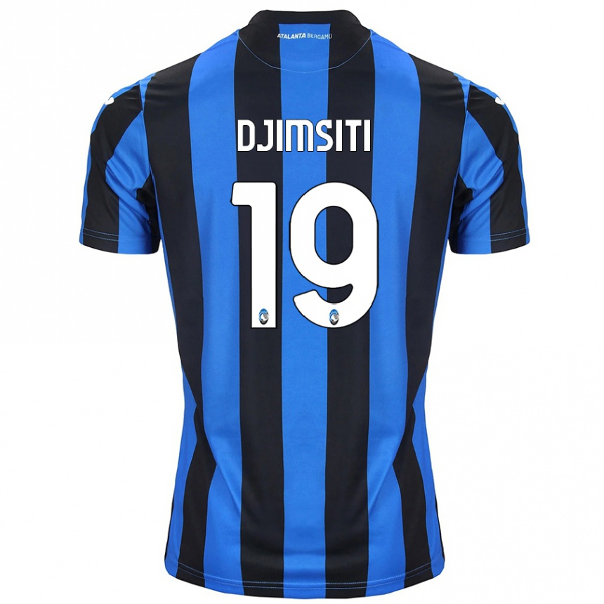 Kids Football Berat Djimsiti #19 Blue Black Home Jersey 2024/25 T-Shirt Canada