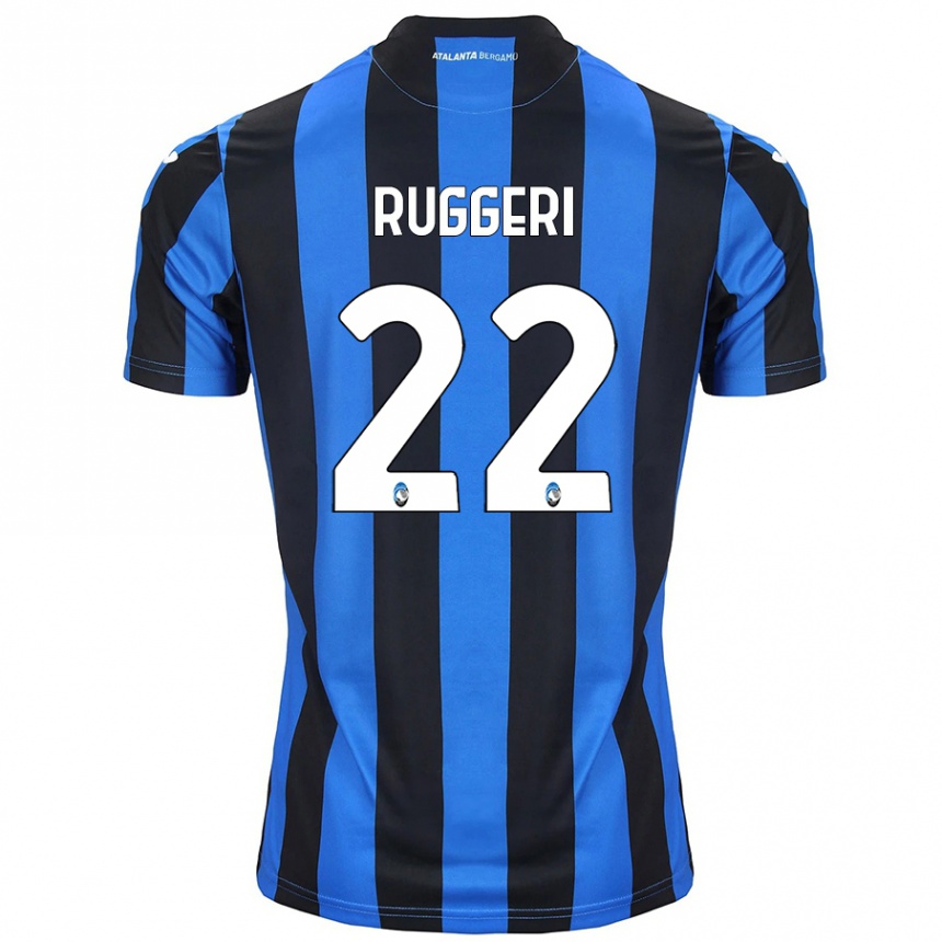 Enfant Football Maillot Matteo Ruggeri #22 Bleu Noir Tenues Domicile 2024/25 Canada