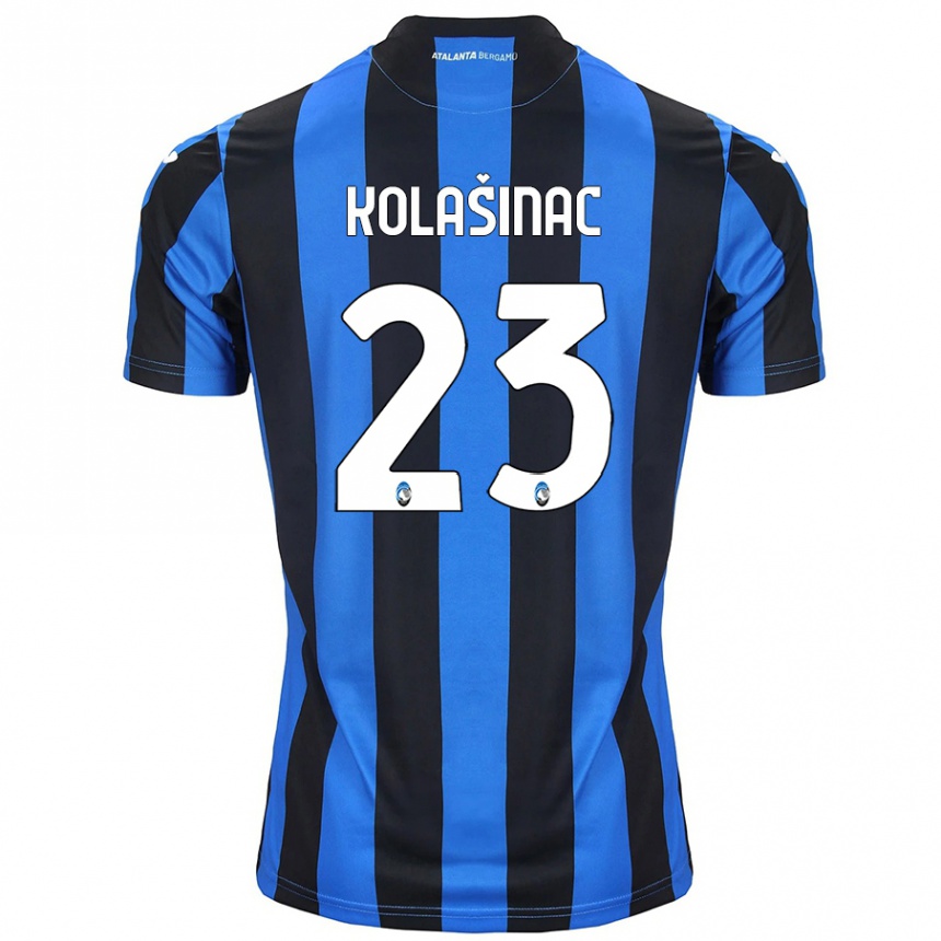 Kids Football Sead Kolasinac #23 Blue Black Home Jersey 2024/25 T-Shirt Canada