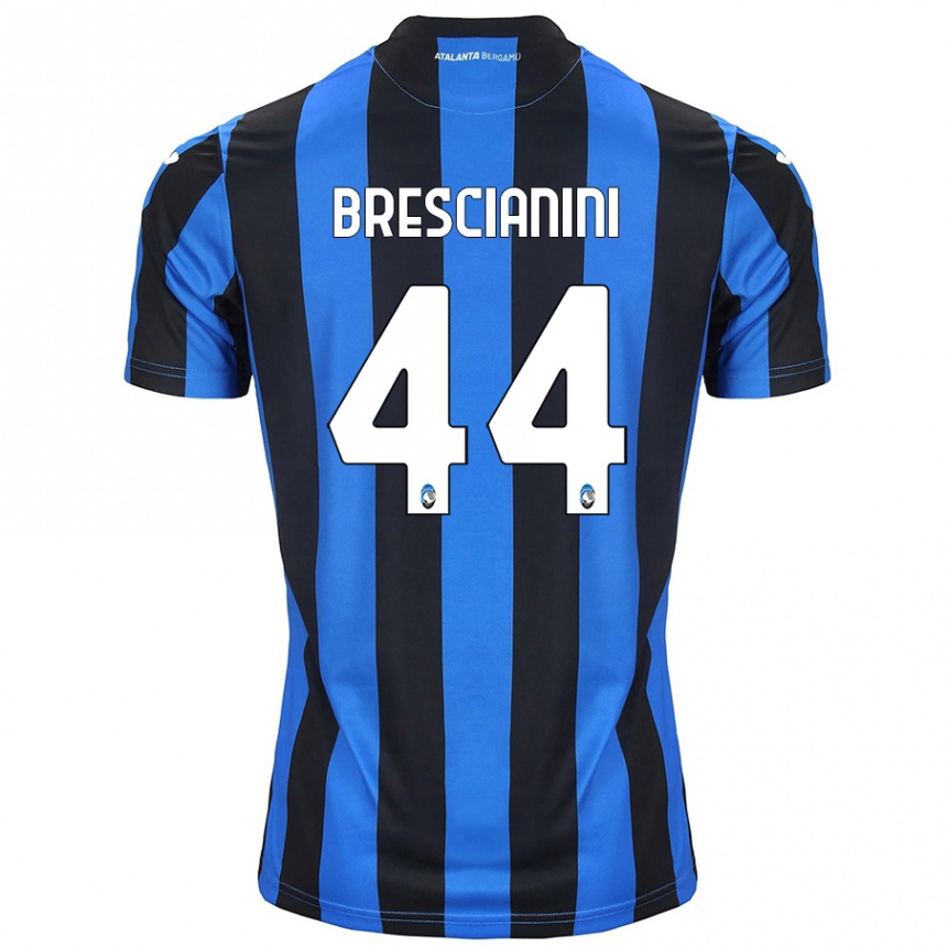 Kids Football Marco Brescianini #44 Blue Black Home Jersey 2024/25 T-Shirt Canada