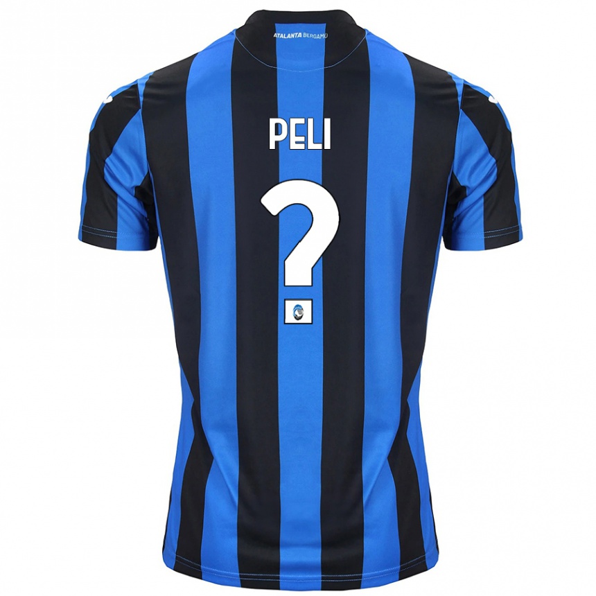 Kids Football Lorenzo Peli #0 Blue Black Home Jersey 2024/25 T-Shirt Canada