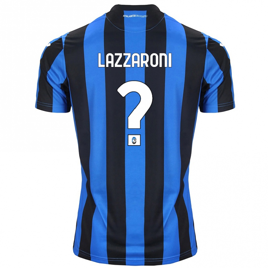 Enfant Football Maillot Andrea Lazzaroni #0 Bleu Noir Tenues Domicile 2024/25 Canada