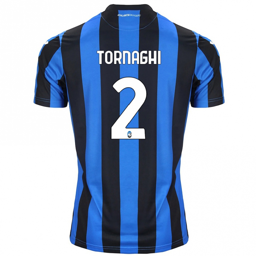 Enfant Football Maillot Pietro Tornaghi #2 Bleu Noir Tenues Domicile 2024/25 Canada