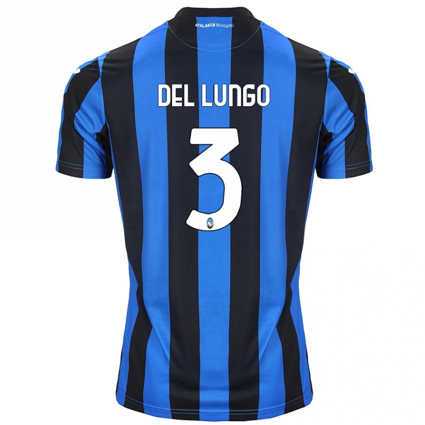 Kids Football Tommaso Del Lungo #3 Blue Black Home Jersey 2024/25 T-Shirt Canada