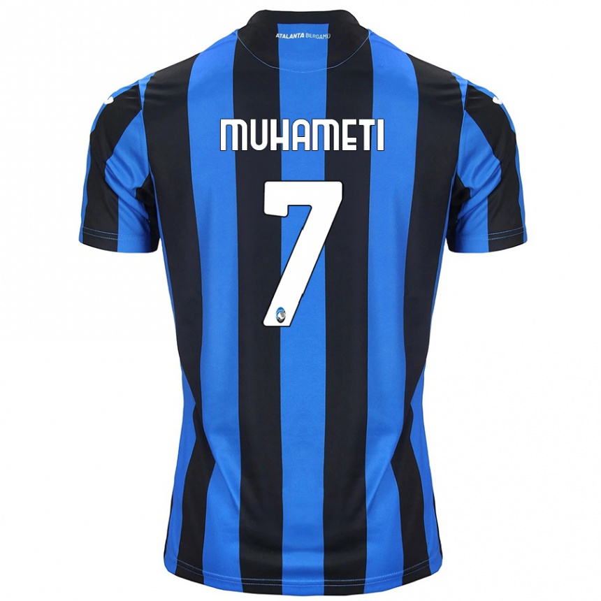 Kids Football Endri Muhameti #7 Blue Black Home Jersey 2024/25 T-Shirt Canada