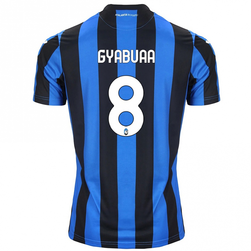 Kids Football Emmanuel Gyabuaa #8 Blue Black Home Jersey 2024/25 T-Shirt Canada