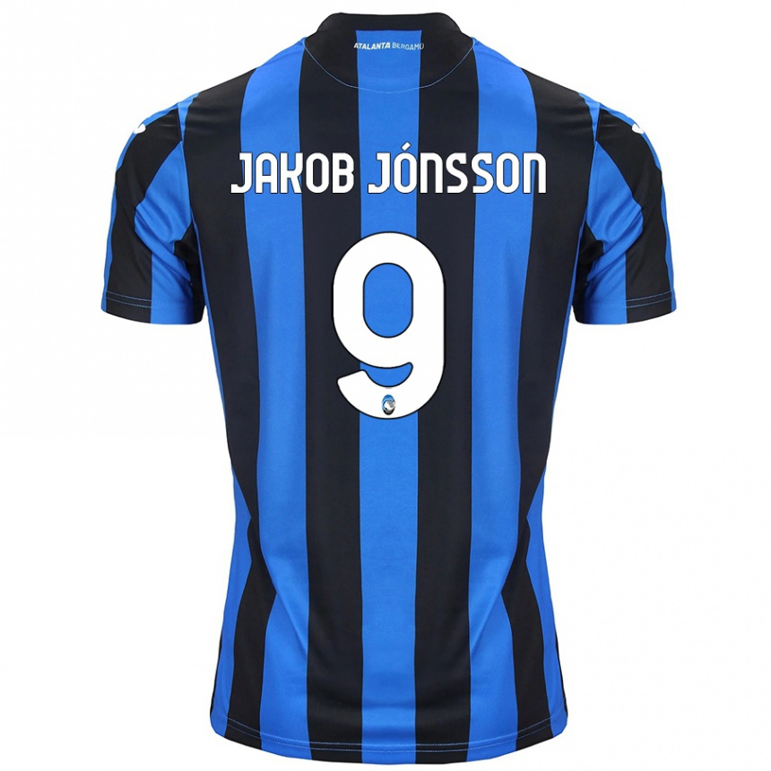 Kids Football Birkir Jakob Jónsson #9 Blue Black Home Jersey 2024/25 T-Shirt Canada