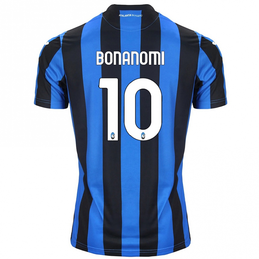 Kids Football Andrea Bonanomi #10 Blue Black Home Jersey 2024/25 T-Shirt Canada