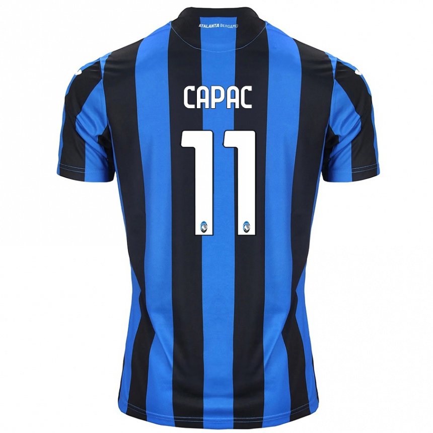 Kids Football Alexandru Capac #11 Blue Black Home Jersey 2024/25 T-Shirt Canada