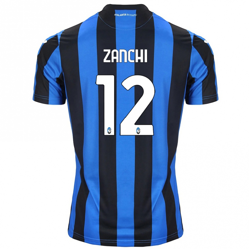 Enfant Football Maillot Edoardo Zanchi #12 Bleu Noir Tenues Domicile 2024/25 Canada