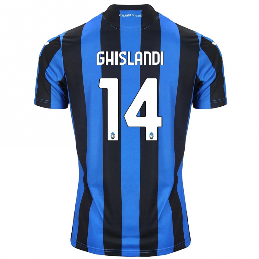 Kids Football Davide Ghislandi #14 Blue Black Home Jersey 2024/25 T-Shirt Canada