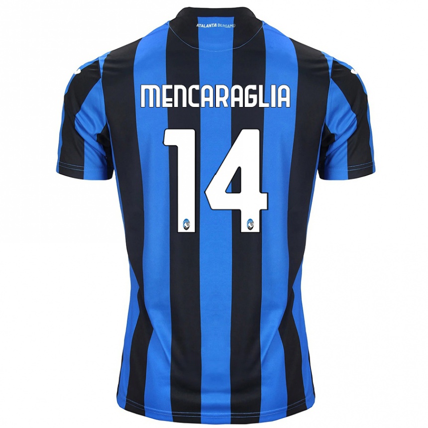 Kids Football Filippo Mencaraglia #14 Blue Black Home Jersey 2024/25 T-Shirt Canada