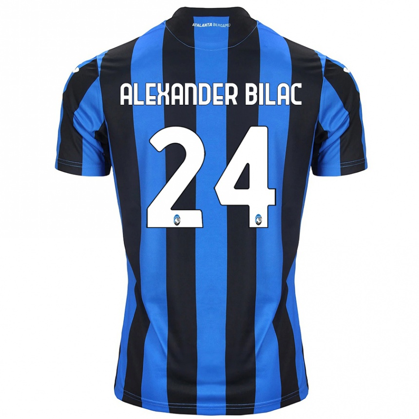 Enfant Football Maillot Max Alexander Bilac #24 Bleu Noir Tenues Domicile 2024/25 Canada