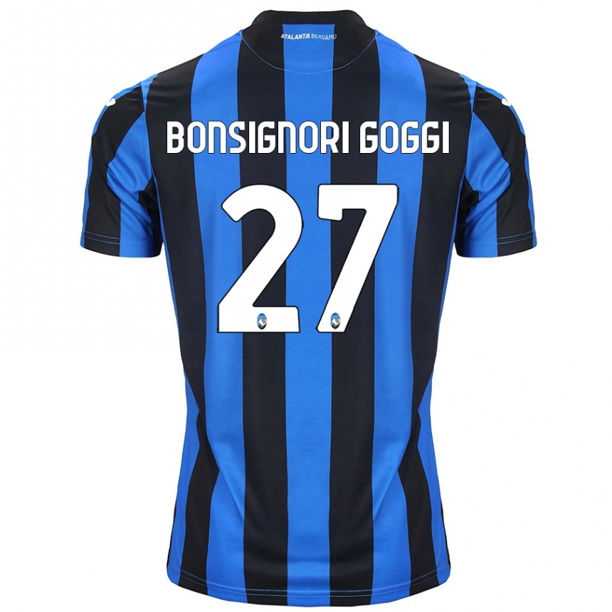 Enfant Football Maillot Lorenzo Bonsignori Goggi #27 Bleu Noir Tenues Domicile 2024/25 Canada