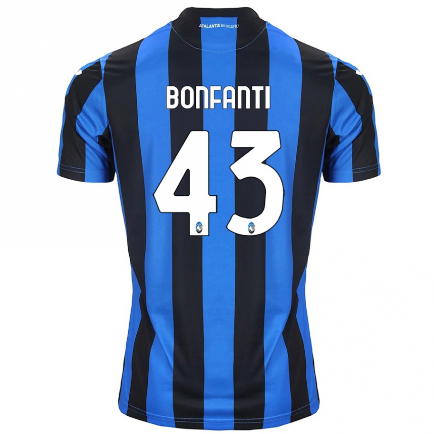 Kids Football Giovanni Bonfanti #43 Blue Black Home Jersey 2024/25 T-Shirt Canada